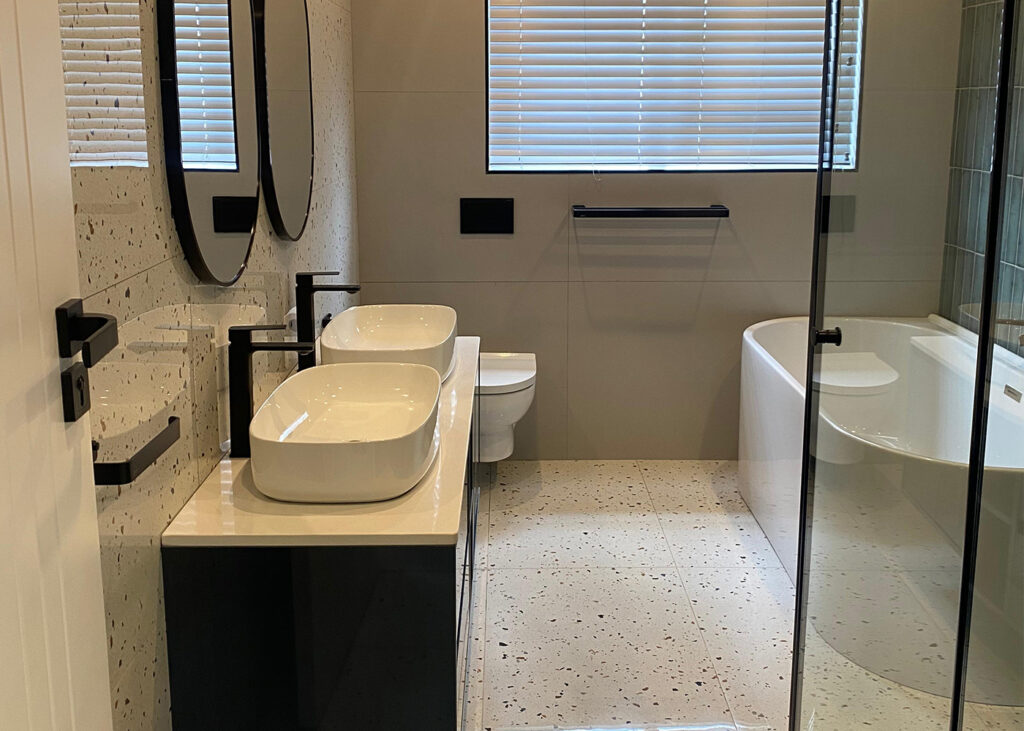 modern white black bathroom 1