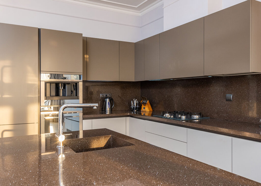 flat grey modern kitchen